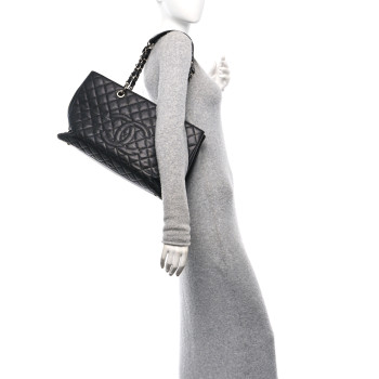 CHANEL Caviar Quilted XL Grand Shopping Tote GST Black