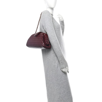 BOTTEGA VENETA Nappa Intrecciato Teen The Lauren 1980 Clutch With Chain Barolo