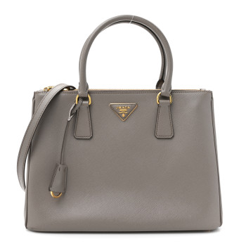 PRADA Saffiano Medium Galleria Double Zip Tote  Argilla