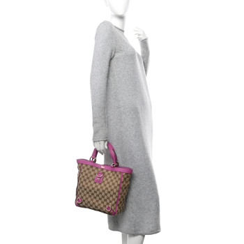 GUCCI Monogram Small Abbey Tote Fuchsia