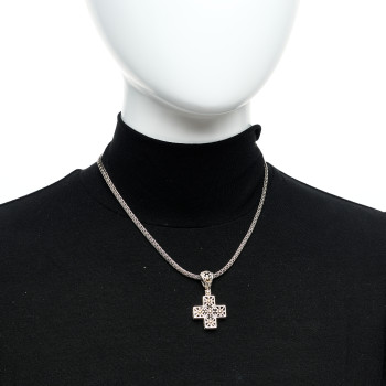 JOHN HARDY Sterling Silver 18K Yellow Gold Cross Pendant Necklace