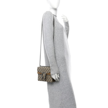 GUCCI GG Supreme Monogram Mini Dionysus Shoulder Bag Taupe