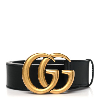 GUCCI Calfskin Double G 40mm Belt 95 38 Black