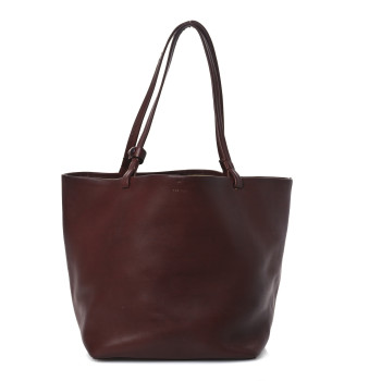 THE ROW Polished Saddle Calfskin Park Tote Three Cognac