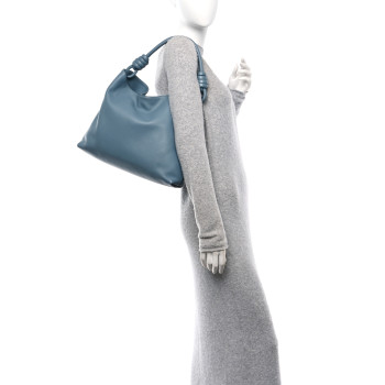 LOEWE Calfskin Small Flamenco Knot Hobo Stone Blue