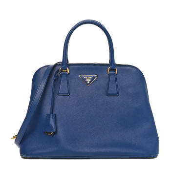 PRADA Saffiano Lux Medium Promenade Tote Bluette