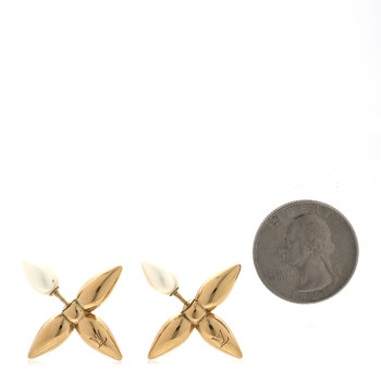 LOUIS VUITTON Pearl Louisette By Night Earrings Gold