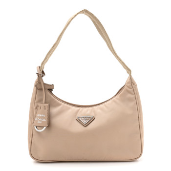 PRADA Tessuto Nylon Mini Re-Edition 2000 Bag Cammeo