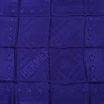 HERMES Silk Sellier Scarf 90 Dark Blue