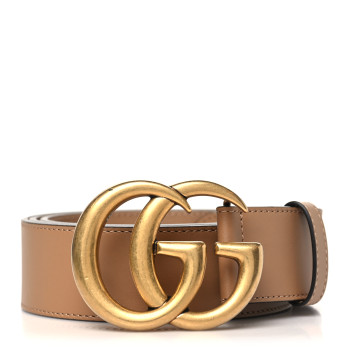 GUCCI Calfskin Double G 40mm Belt 105 42 Tan