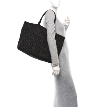 THE ROW Raffia Oregon Bag Black