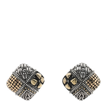 JOHN HARDY Sterling Silver 18K Yellow Gold Square Dot Earrings