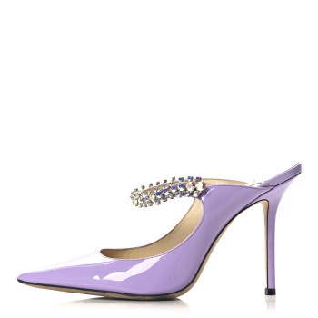 JIMMY CHOO Patent Crystal Bing 100 Pumps 38.5 Wisteria