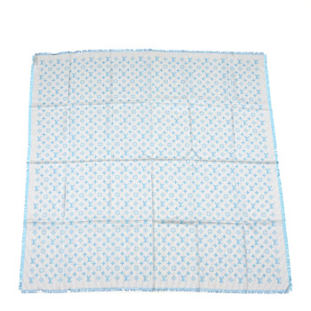 LOUIS VUITTON Silk Sur Mesure Shawl Blue