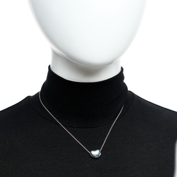 TIFFANY Sterling Silver 14mm Elsa Peretti Bean Pendant Necklace