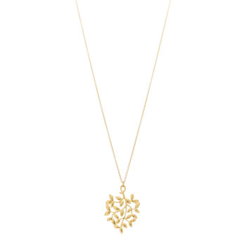 TIFFANY 18K Yellow Gold Small Paloma Picasso Olive Leaf Pendant Necklace