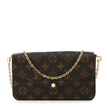 LOUIS VUITTON Monogram Pochette Felicie Chain Wallet Fuchsia