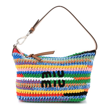 MIU MIU Fabric Crochet Pouch Multicolor