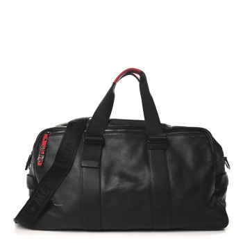 MCM Calfskin Duffle Bag Black Red