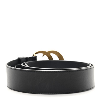 GUCCI Calfskin Double G 40mm Belt 85 34 Black