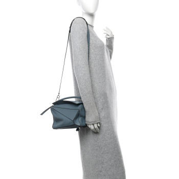 LOEWE Calfskin Small Puzzle Bag Stone Blue