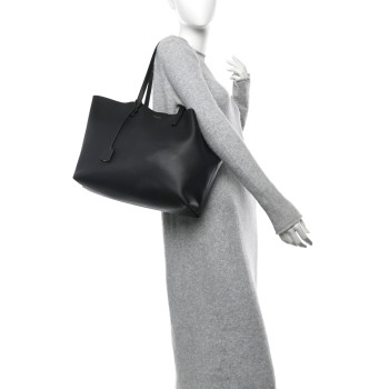 SAINT LAURENT Calfskin Large Shopping Tote Black