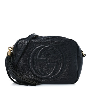 GUCCI Pebbled Calfskin Small Soho Disco Bag Black