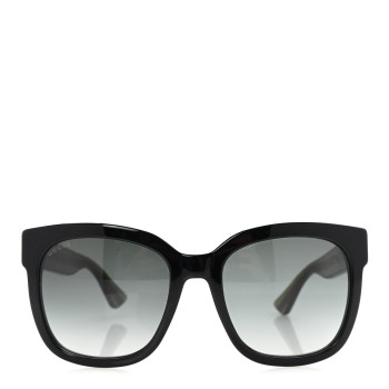 GUCCI Acetate Square Frame Web Glitter Sunglasses GG0034S Black Green