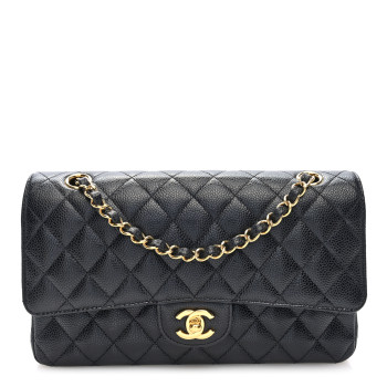CHANEL Caviar Quilted Medium Double Flap Black