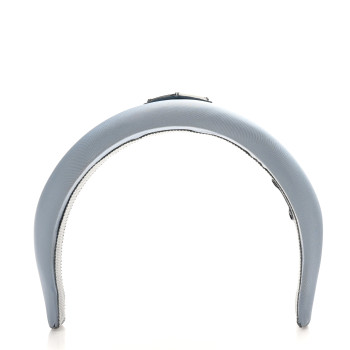 PRADA Re-Nylon Triangle Logo Headband Fiordaliso