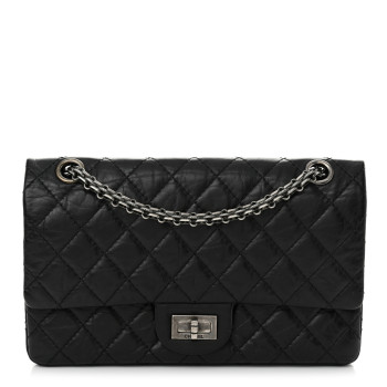 CHANEL Aged Calfskin Quilted 2.55 Reissue 225 Flap Black