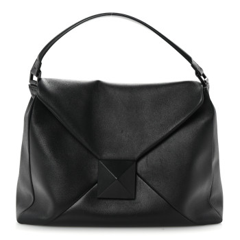 VALENTINO GARAVANI Nappa Monochrome One Stud Hobo Black
