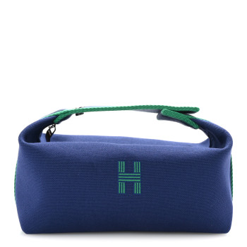 HERMES Canvas Small Bride-A-Brac Pouch Marine