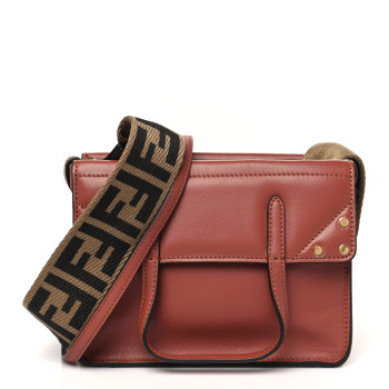 FENDI Vitello Grace Matte Small Flip Tote Rust