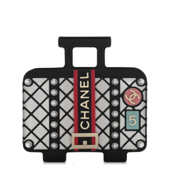 Resin Pearl Suitcase CC Brooch Multicolor