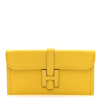 HERMES Swift Jige Elan 29 Clutch Jaune De Naples