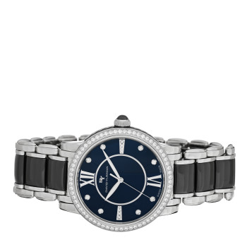 DAVID YURMAN Stainless Steel Ceramic Diamond Bezel 38mm Classic Quartz Watch Black