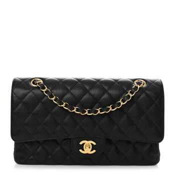 CHANEL Caviar Quilted Medium Double Flap Black