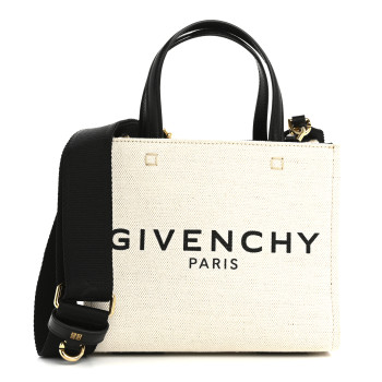 GIVENCHY Canvas Mini Bond Shopper 4G Tote White Black