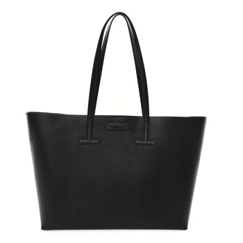 TOM FORD Grained Calfskin Small T Tote Black