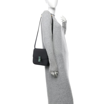 CELINE Liege Calfskin Medium Classic Box Flap Bag Anthracite