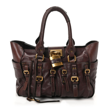 CHLOE Calfskin Paddington Front Pocket Tote Chocolate