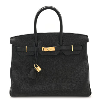 HERMES Taurillon Clemence Birkin 35 Black