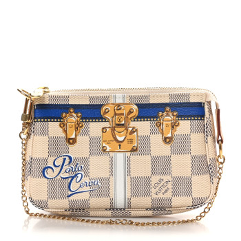 LOUIS VUITTON Damier Azur Summer Trunks Porto Cervo Mini Pochette Accessories
