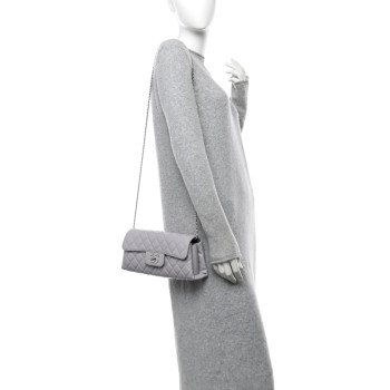 CHANEL Lambskin Quilted By 4 Flap Crossbody Grey