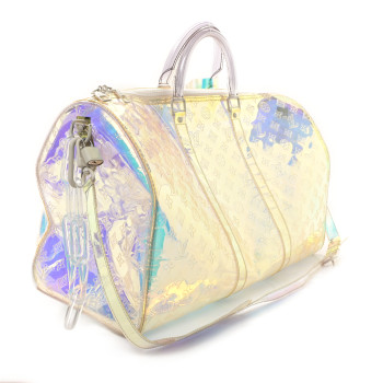 LOUIS VUITTON PVC Monogram Keepall Bandouliere 50 Iridescent Prism