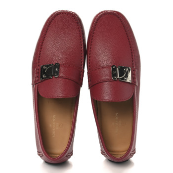 LOUIS VUITTON Calfskin Racetrack Moccasin Loafers 10 Rouge