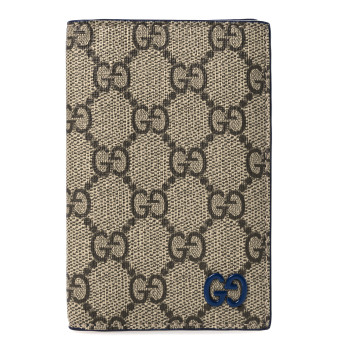 GUCCI GG Supreme Monogram Bi-Color Long Card Case Beige Dark Brown