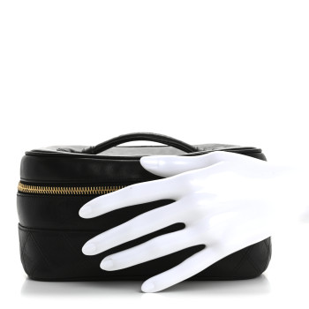 CHANEL Lambskin Vanity Cosmetic Case Black