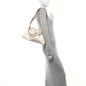 JIMMY CHOO Calfskin Bon Bon East West Bucket Bag Latte